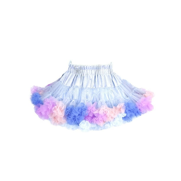 Girls Kids Tutu Skirts Tulle Party Dance Ballet Toddler Rainbow Baby Dress Skirt